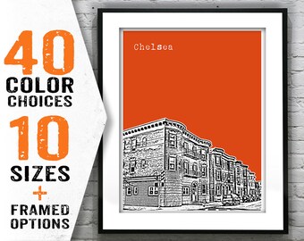 Chelsea Skyline Poster Art Print  Massachusetts MA Item T1755
