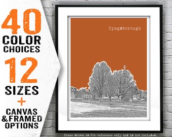 Tyngsborough Massachusetts Skyline Poster Art Print MA Item T2437