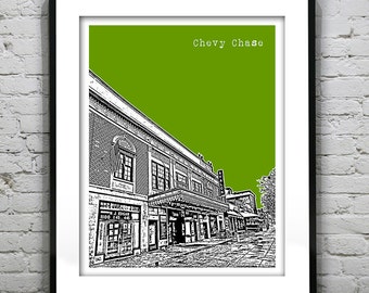 Chevy Chase Washington DC Skyline Poster Art Print Avalon Theater Item T4262