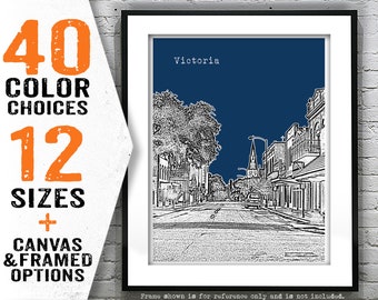 Victoria Poster Skyline Poster Art Print Texas TX Item T5276
