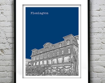 Flemington Skyline Poster Art Print New Jersey NJ