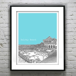 Delray Beach Florida Skyline Poster Art Print FL Item T4255