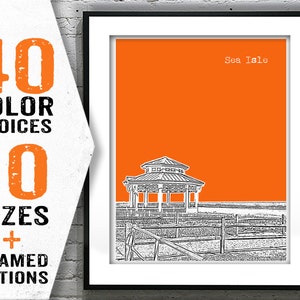 Sea Isle City New Jersey Shore Poster Print Art NJ Skyline Jersey Shore Item T1768