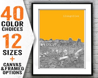 Llangollen Wales Skyline Poster Art Print UK United Kingdom Item T2263