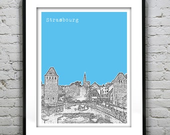 Strasbourg France Poster City Skyline Art Print