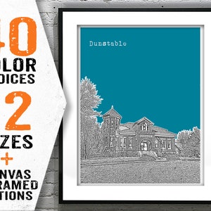 Dunstable Massachusetts Skyline Poster Art Print MA Item T2439