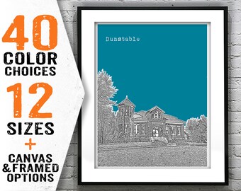 Dunstable Massachusetts Skyline Poster Art Print MA Item T2439