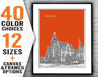 Danvers Massachusetts Skyline Poster Art Print Item T2926