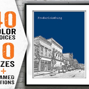 Fredericksburg Virginia Poster Art Skyline VA Item T1480