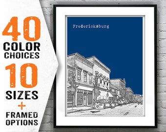 Fredericksburg Virginia Poster Art Skyline VA Item T1480