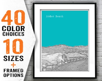 Rodeo Beach California Skyline Poster Art Print CA Item T1928