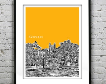 Florence Alabama Skyline Poster Art Print AL University of Northern Alabama