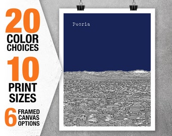 Peoria Arizona Poster Skyline Art Print AZ Item T5366