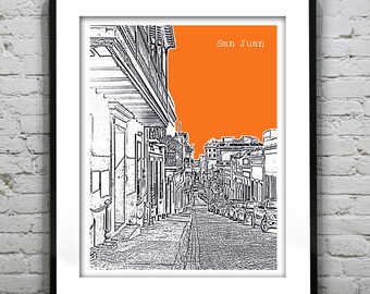 San Juan Puerto Rico Skyline Poster Art Print Item T4295