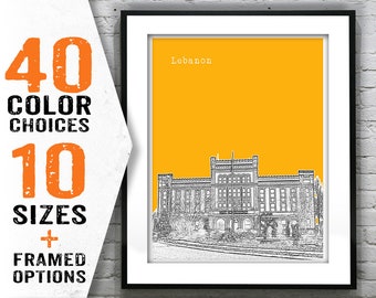 Lebanon Skyline Poster Art Print Tennessee TN Item T1471