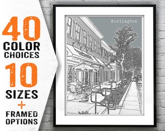 Burlington Massachusetts MA City Skyline Poster Print Art Item S7013