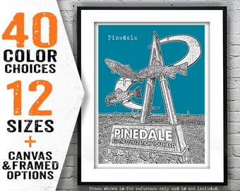 Pinedale Wyoming Skyline Art Print Poster WY item T5198