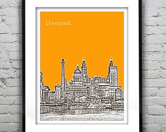 Liverpool England Poster  Art Print UK Britain United Kingdom