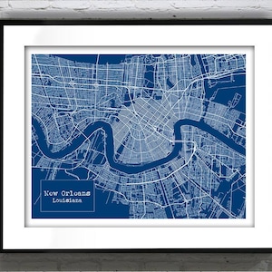 New Orleans Louisiana Blueprint Map Poster Art Print Item T4205