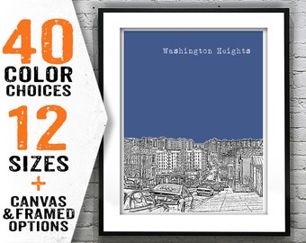 Washington Heights New York Poster Print Art Skyline NY Item T2857