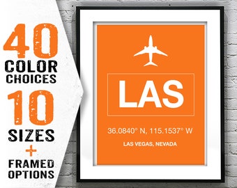 LAS McCarran Las Vegas International Airport Aviation Poster Art Print Nevada Item T2004