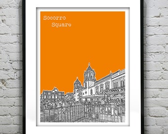 Ronda Spain Poster Art Print City Skyline Socorro Square