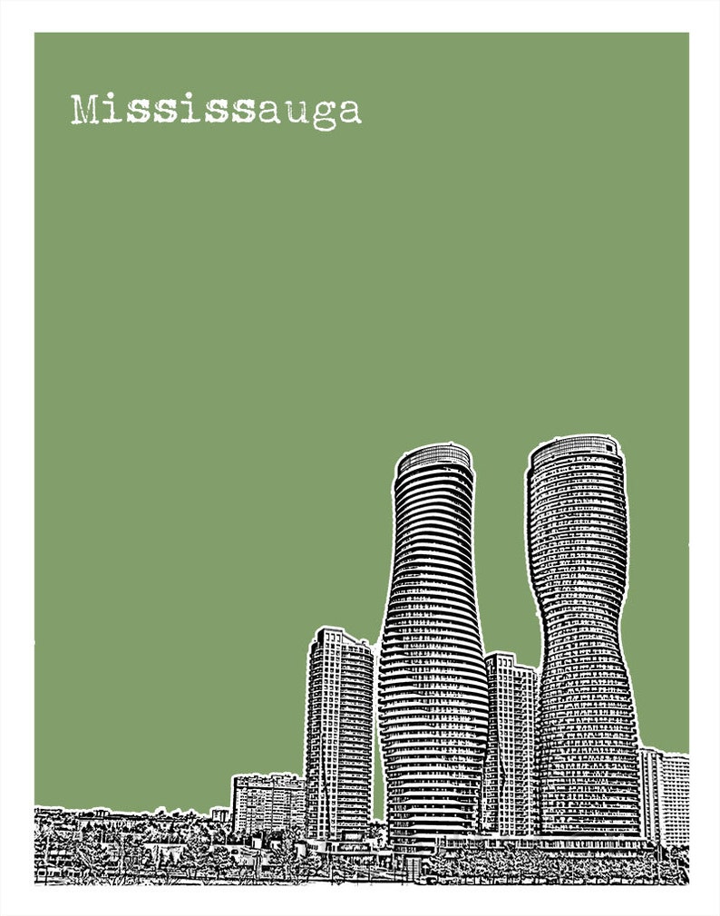 Mississauga Ontario Skyline Poster Art Print Canada Etsy