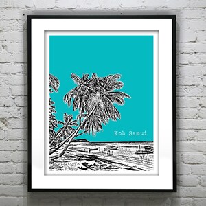 Koh Samui Thailand Skyline Poster Print Art Beach Version 5