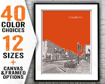 Jonesboro Arkansas Poster Art Print Skyline AR Item T4210