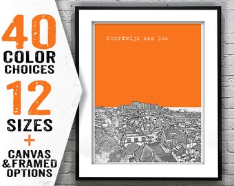 Noordwijk aan Zee Netherlands City Skyline Poster Art Print Item T2761