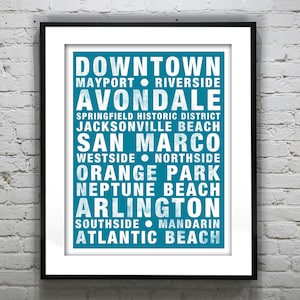 Jacksonville FL Subway Sign Poster Art Print Item T1101