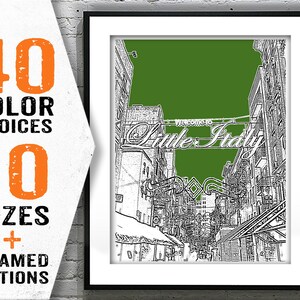New York City Skyline Art Print Poster NYC Little Italy Version 11 Manhattan Item T1837