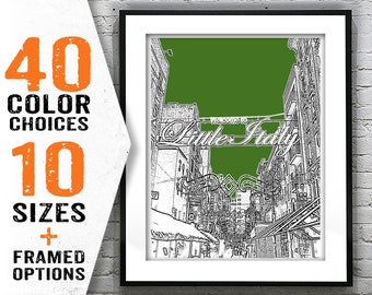 New York City Skyline Art Print Poster NYC Little Italy Version 11 Manhattan Item T1837