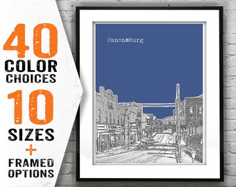 Canonsburg PA Poster Print Art Pennsylvania PA Skyline Item T1502
