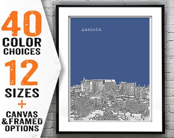 Anaheim Poster LA Skyline Art Print California CA Item T2841