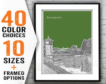 Brockport New York Poster Print Art Skyline NY Item T2022