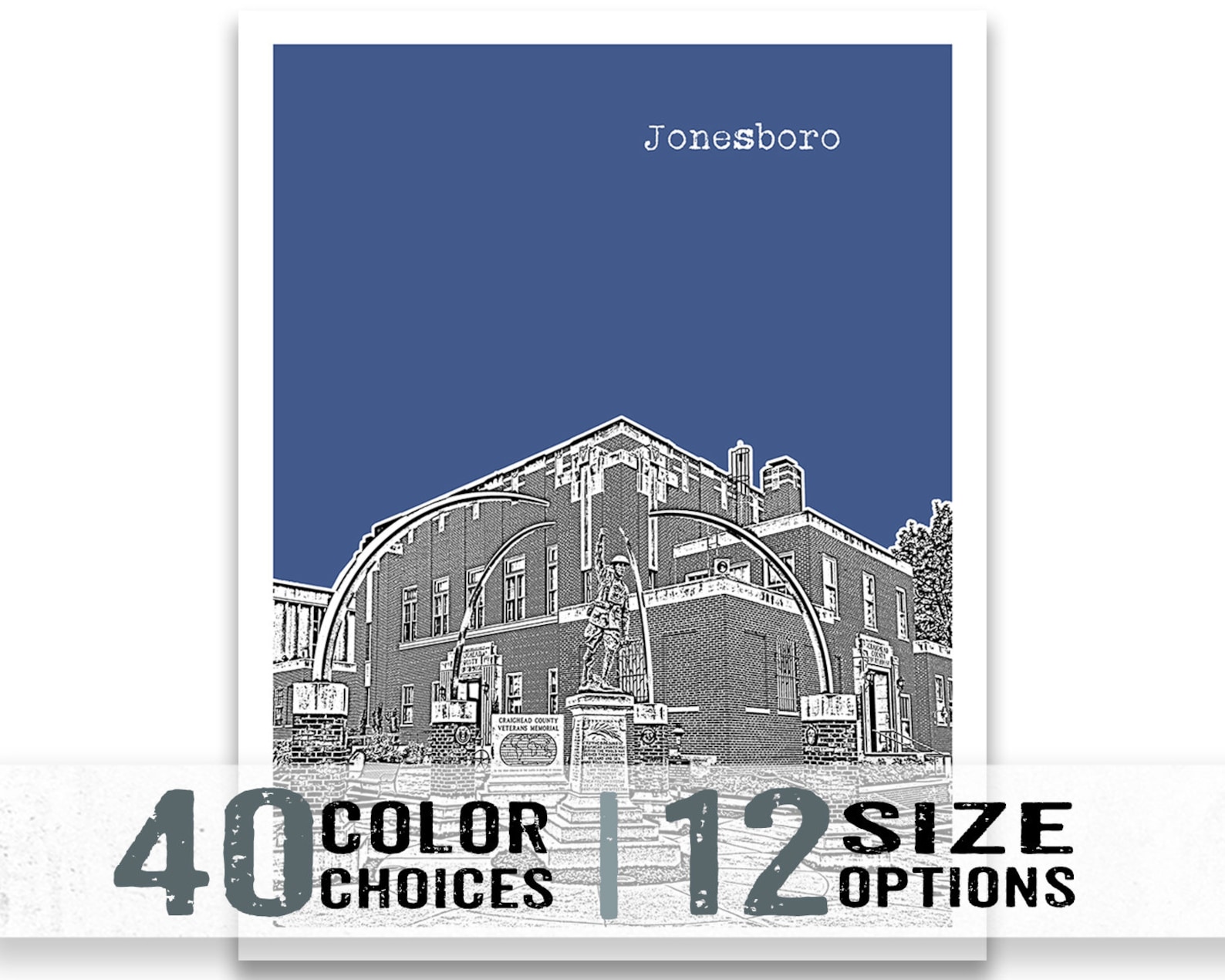 Jonesboro Arkansas Poster Art Print Skyline AR Item T4211 Etsy