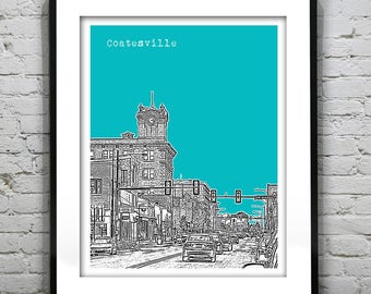 Coatesville Skyline Poster Art Print Skyline Pennsylvania PA Version 1