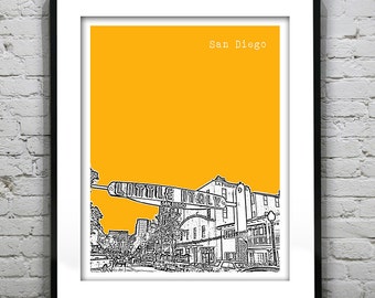 San Diego California Skyline Art Print Poster Little Italy CA Item T2227