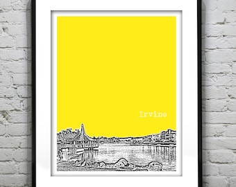 Irvine California Poster Art Skyline Print CA Item T1183