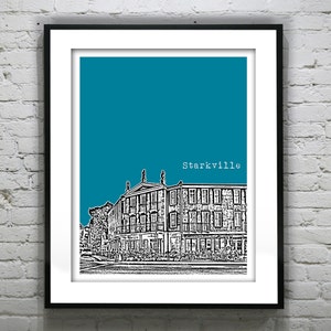 Starkville Mississippi Poster Art Print Skyline MS Version 2