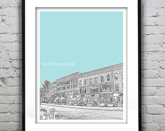 Northampton Massachusetts Poster Art Print MA Version 2