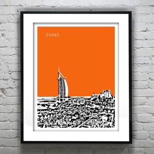 Dubai Skyline Burj Al Arab Hotel United Arab emirates Poster Art Print Version 4