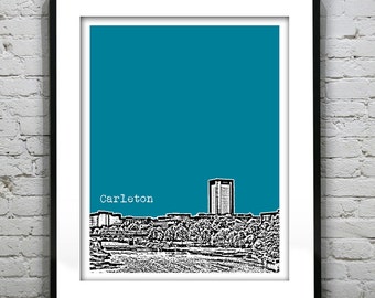 Carleton Skyline Poster Art Print New Ottawa Ontario Canada