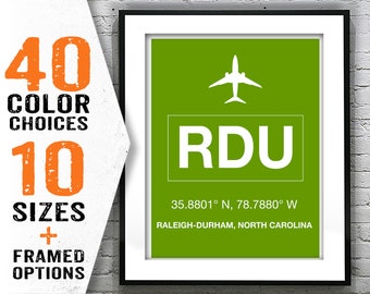 RDU Raleigh-Durham International Airport Aviation Poster Art Print North Carolina Item T2000