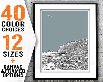 Vik Iceland City Skyline Poster Art Print Item T4733