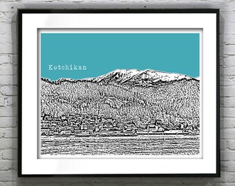 Ketchikan Alaska Skyline Poster Art Print Landscape Item T5452