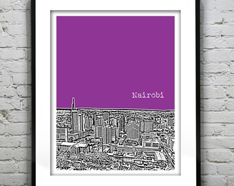 Nairobi Kenya Africa Skyline Poster Art