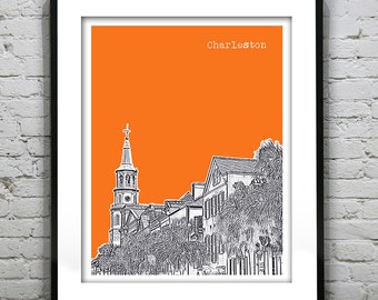 Charleston Skyline Poster Art Print Image South Carolina SC Item T2574