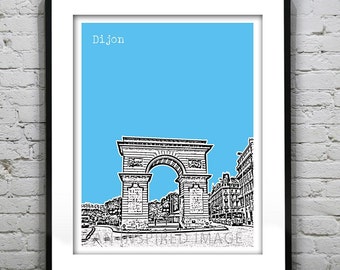 Dijon France Poster Print Arc De Triomphe Art Skyline